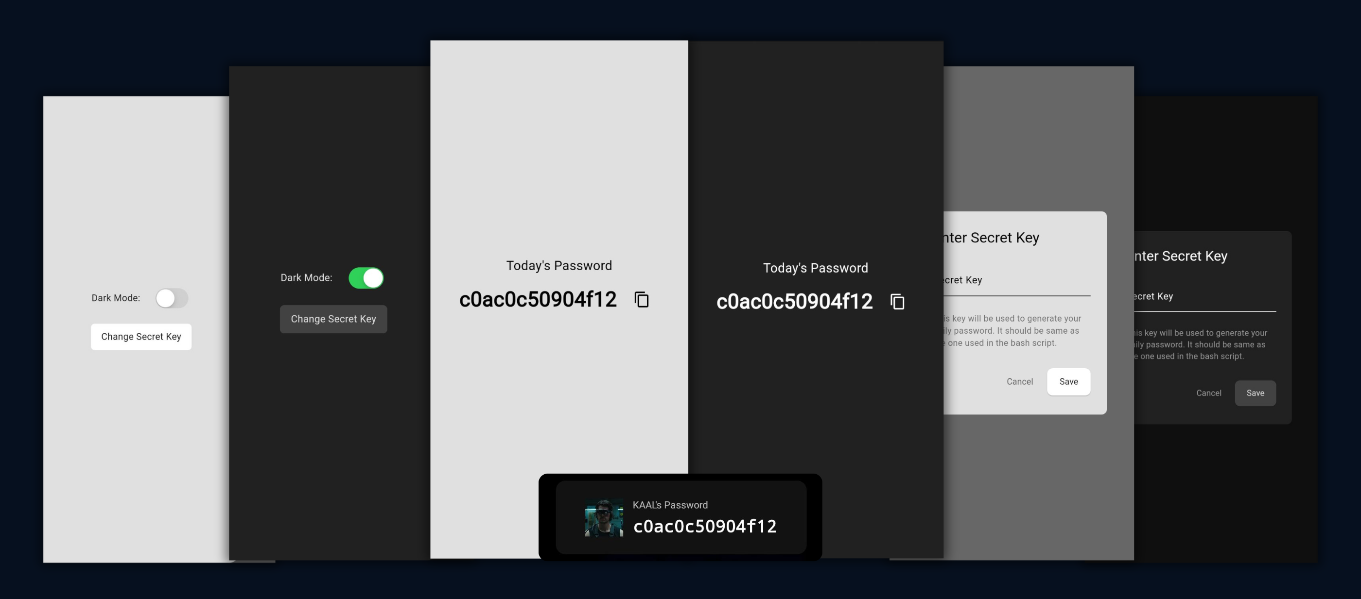 KaalPass App and Script Screenshots